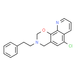 ChemSpider 2D Image | 6-Chloro-3-(2-phenylethyl)-3,4-dihydro-2H-[1,3]oxazino[5,6-h]quinoline | C19H17ClN2O