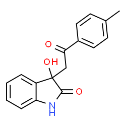 ChemSpider 2D Image | 3-hydroxy-3-[2-(4-methylphenyl)-2-oxoethyl]-1H-indol-2-one | C17H15NO3