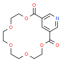 ChemSpider 2D Image | 3,6,9,12,15-Pentaoxa-19-azabicyclo[15.3.1]henicosa-1(21),17,19-triene-2,16-dione | C15H19NO7