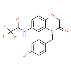 ChemSpider 2D Image | N-[4-(4-Bromobenzyl)-3-oxo-3,4-dihydro-2H-1,4-benzoxazin-6-yl]-2,2,2-trifluoroacetamide | C17H12BrF3N2O3
