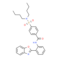 ChemSpider 2D Image | N-[2-(1,3-Benzoxazol-2-yl)phenyl]-4-(dibutylsulfamoyl)benzamide | C28H31N3O4S