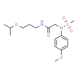 ChemSpider 2D Image | N-(3-Isopropoxypropyl)-N~2~-(4-methoxyphenyl)-N~2~-(methylsulfonyl)glycinamide | C16H26N2O5S