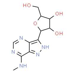 ChemSpider 2D Image | 1,4-Anhydro-1-[7-(methylamino)-2H-pyrazolo[4,3-d]pyrimidin-3-yl]pentitol | C11H15N5O4