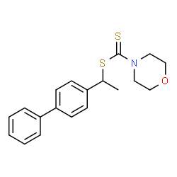 ChemSpider 2D Image | 1-(4-Biphenylyl)ethyl 4-morpholinecarbodithioate | C19H21NOS2