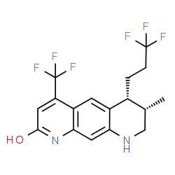 ChemSpider 2D Image | (6R,7S)-7-Methyl-4-(trifluoromethyl)-6-(3,3,3-trifluoropropyl)-6,7,8,9-tetrahydropyrido[3,2-g]quinolin-2(1H)-one | C17H16F6N2O