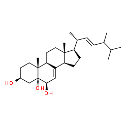 ChemSpider 2D Image | (3beta,5alpha,6beta,22E,24xi)-Ergosta-7,22-diene-3,5,6-triol | C28H46O3