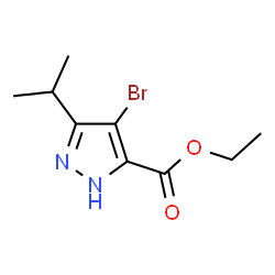 ChemSpider 2D Image | Ethyl 4-bromo-3-isopropyl-1H-pyrazole-5-carboxylate | C9H13BrN2O2