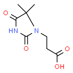 ChemSpider 2D Image | 3-(5,5-dimethyl-2,4-dioxoimidazolidin-1-yl)propanoic acid | C8H12N2O4