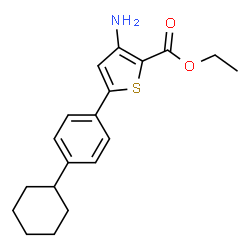 ChemSpider 2D Image | ethyl 3-amino-5-(4-cyclohexylphenyl)thiophene-2-carboxylate | C19H23NO2S