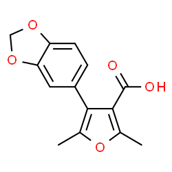 ChemSpider 2D Image | 4-(1,3-Benzodioxol-5-yl)-2,5-dimethyl-3-furancarboxylic acid | C14H12O5