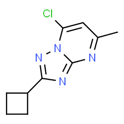 ChemSpider 2D Image | 7-Chloro-2-cyclobutyl-5-methyl-[1,2,4]triazolo[1,5-a]pyrimidine | C10H11ClN4