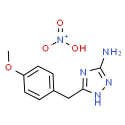 ChemSpider 2D Image | 5-[(4-methoxyphenyl)methyl]-1H-1,2,4-triazol-3-amine; nitric acid | C10H13N5O4