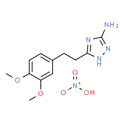 ChemSpider 2D Image | 5-[2-(3,4-dimethoxyphenyl)ethyl]-1H-1,2,4-triazol-3-amine; nitric acid | C12H17N5O5