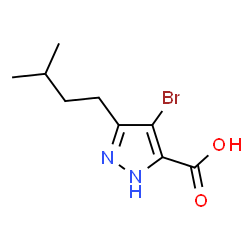 ChemSpider 2D Image | 4-Bromo-3-(3-methylbutyl)-1H-pyrazole-5-carboxylic acid | C9H13BrN2O2