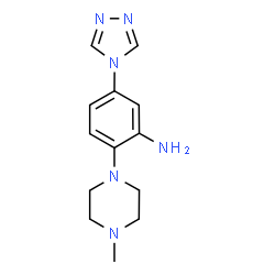 ChemSpider 2D Image | 2-(4-methylpiperazin-1-yl)-5-(1,2,4-triazol-4-yl)aniline | C13H18N6