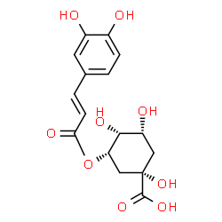 ChemSpider 2D Image | (1S,3S,4R,5R)-3-{[(2E)-3-(3,4-Dihydroxyphenyl)-2-propenoyl]oxy}-1,4,5-trihydroxycyclohexanecarboxylic acid | C16H18O9