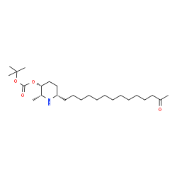 ChemSpider 2D Image | 2-(R)-Methyl-6-(S)-(tetradecyl-13'-one)-3-(R)-O-tert-butoxycarbonyl-piperidine | C25H47NO4