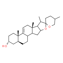 ChemSpider 2D Image | (3alpha,5alpha,8xi,14xi,16xi,17xi,20xi,22xi)-Spirost-9(11)-en-3-ol | C27H42O3