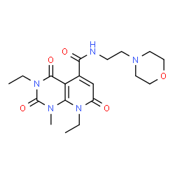 ChemSpider 2D Image | 3,8-Diethyl-1-methyl-N-[2-(4-morpholinyl)ethyl]-2,4,7-trioxo-1,2,3,4,7,8-hexahydropyrido[2,3-d]pyrimidine-5-carboxamide | C19H27N5O5