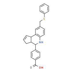 ChemSpider 2D Image | 4-{8-[(Phenylsulfanyl)methyl]-3a,4,5,9b-tetrahydro-3H-cyclopenta[c]quinolin-4-yl}benzoic acid | C26H23NO2S