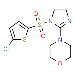 ChemSpider 2D Image | 4-{1-[(5-Chloro-2-thienyl)sulfonyl]-4,5-dihydro-1H-imidazol-2-yl}morpholine | C11H14ClN3O3S2