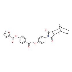 ChemSpider 2D Image | 4-{[4-(3,5-Dioxo-4-azatricyclo[5.2.1.0~2,6~]dec-4-yl)phenoxy]acetyl}phenyl 2-furoate | C28H23NO7