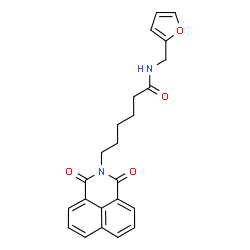 ChemSpider 2D Image | 6-(1,3-Dioxo-1H-benzo[de]isoquinolin-2(3H)-yl)-N-(2-furylmethyl)hexanamide | C23H22N2O4