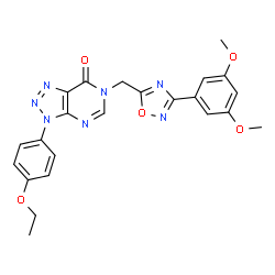 ChemSpider 2D Image | 6-{[3-(3,5-Dimethoxyphenyl)-1,2,4-oxadiazol-5-yl]methyl}-3-(4-ethoxyphenyl)-3,6-dihydro-7H-[1,2,3]triazolo[4,5-d]pyrimidin-7-one | C23H21N7O5