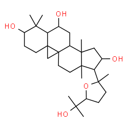 ChemSpider 2D Image | 20,24-Epoxy-9,19-cyclolanostane-3,6,16,25-tetrol | C30H50O5