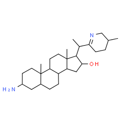 ChemSpider 2D Image | 3-Amino-17-[1-(5-methyl-3,4,5,6-tetrahydro-2-pyridinyl)ethyl]androstan-16-ol | C27H46N2O