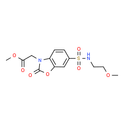 ChemSpider 2D Image | Methyl {6-[(2-methoxyethyl)sulfamoyl]-2-oxo-1,3-benzoxazol-3(2H)-yl}acetate | C13H16N2O7S