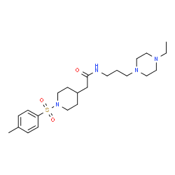 ChemSpider 2D Image | N-[3-(4-Ethyl-1-piperazinyl)propyl]-2-{1-[(4-methylphenyl)sulfonyl]-4-piperidinyl}acetamide | C23H38N4O3S
