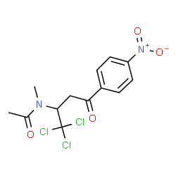 ChemSpider 2D Image | N-Methyl-N-[1,1,1-trichloro-4-(4-nitrophenyl)-4-oxo-2-butanyl]acetamide | C13H13Cl3N2O4
