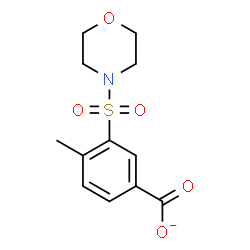 ChemSpider 2D Image | 4-Methyl-3-(4-morpholinylsulfonyl)benzoate | C12H14NO5S