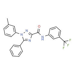 ChemSpider 2D Image | 1-(3-Methylphenyl)-5-phenyl-N-[3-(trifluoromethyl)phenyl]-1H-1,2,4-triazole-3-carboxamide | C23H17F3N4O