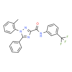 ChemSpider 2D Image | 1-(2-Methylphenyl)-5-phenyl-N-[3-(trifluoromethyl)phenyl]-1H-1,2,4-triazole-3-carboxamide | C23H17F3N4O