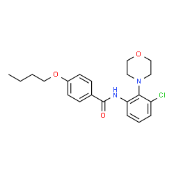 ChemSpider 2D Image | 4-Butoxy-N-[3-chloro-2-(4-morpholinyl)phenyl]benzamide | C21H25ClN2O3