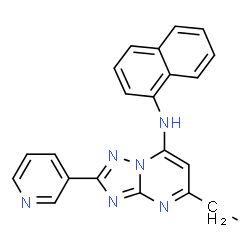 ChemSpider 2D Image | 5-Ethyl-N-(1-naphthyl)-2-(3-pyridinyl)[1,2,4]triazolo[1,5-a]pyrimidin-7-amine | C22H18N6
