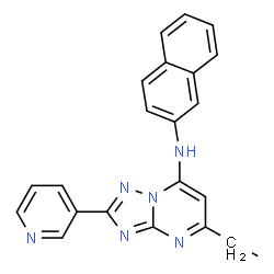 ChemSpider 2D Image | 5-Ethyl-N-(2-naphthyl)-2-(3-pyridinyl)[1,2,4]triazolo[1,5-a]pyrimidin-7-amine | C22H18N6