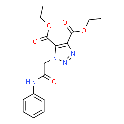 ChemSpider 2D Image | Diethyl 1-(2-anilino-2-oxoethyl)-1H-1,2,3-triazole-4,5-dicarboxylate | C16H18N4O5