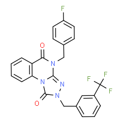 ChemSpider 2D Image | 4-(4-Fluorobenzyl)-2-[3-(trifluoromethyl)benzyl]-2,4-dihydro[1,2,4]triazolo[4,3-a]quinazoline-1,5-dione | C24H16F4N4O2