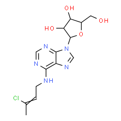 ChemSpider 2D Image | N-(3-Chloro-2-buten-1-yl)-9-pentofuranosyl-9H-purin-6-amine | C14H18ClN5O4