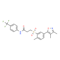 ChemSpider 2D Image | 3-{[5-(3,4-Dimethyl-1,2-oxazol-5-yl)-2-methylphenyl]sulfonyl}-N-[4-(trifluoromethyl)phenyl]propanamide | C22H21F3N2O4S