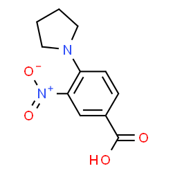 ChemSpider 2D Image | 3-Nitro-4-(1-pyrrolidinyl)benzoic acid | C11H12N2O4