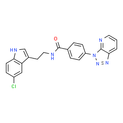ChemSpider 2D Image | N-[2-(5-Chloro-1H-indol-3-yl)ethyl]-4-(3H-[1,2,3]triazolo[4,5-b]pyridin-3-yl)benzamide | C22H17ClN6O