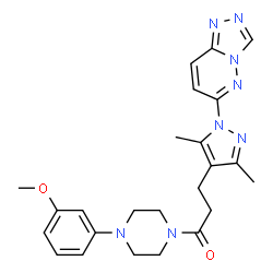ChemSpider 2D Image | 3-[3,5-Dimethyl-1-([1,2,4]triazolo[4,3-b]pyridazin-6-yl)-1H-pyrazol-4-yl]-1-[4-(3-methoxyphenyl)-1-piperazinyl]-1-propanone | C24H28N8O2
