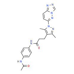 ChemSpider 2D Image | N-(4-Acetamidophenyl)-3-[3,5-dimethyl-1-([1,2,4]triazolo[4,3-b]pyridazin-6-yl)-1H-pyrazol-4-yl]propanamide | C21H22N8O2