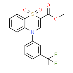 ChemSpider 2D Image | Methyl 4-[3-(trifluoromethyl)phenyl]-4H-1,4-benzothiazine-2-carboxylate 1,1-dioxide | C17H12F3NO4S