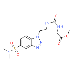 ChemSpider 2D Image | Methyl N-({2-[5-(dimethylsulfamoyl)-1H-benzotriazol-1-yl]ethyl}carbamoyl)glycinate | C14H20N6O5S