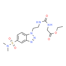 ChemSpider 2D Image | Ethyl N-({2-[5-(dimethylsulfamoyl)-1H-benzotriazol-1-yl]ethyl}carbamoyl)glycinate | C15H22N6O5S